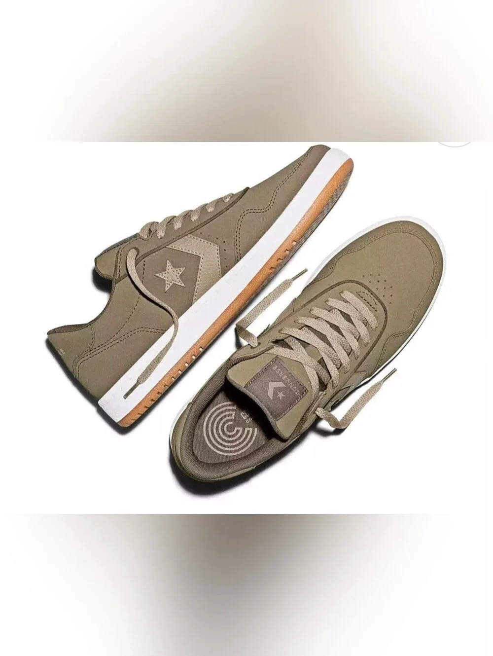 Converse Unisex Sport Casual Men's Low-Top Sneakers in Taupe with White Midsole